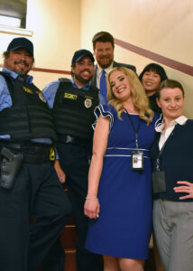 Prison Guards and Office workers backstage in Fidelio (SF Opera)